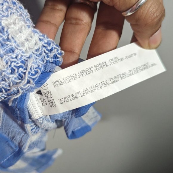 NWT Capulet Blue Gingham Ruched Mini Dress Women's Size XS - Picture 8 of 8